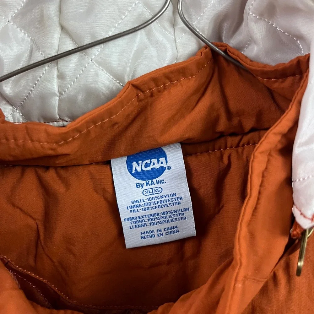 NCAA Texas Longhorns‎ Jacket Mens XL Burnt Orange Anorak Quilted Pullover Hooded